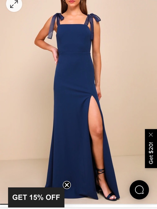 Lulus Dresses & Skirts - Lulu's Navy Bow-Shoulder Square Neck Maxi Dress
